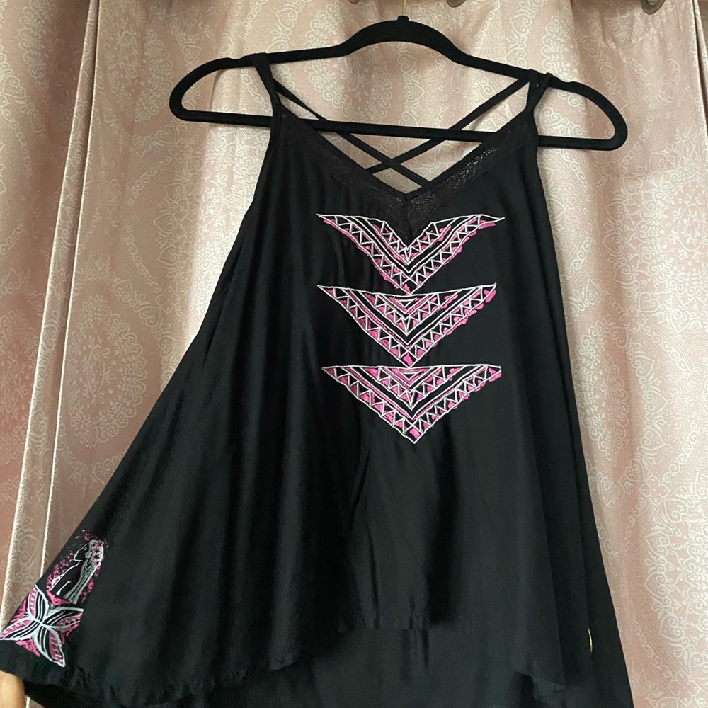 Spaghetti strap criss cross blouse